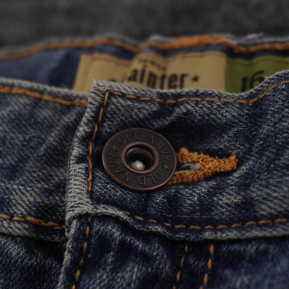 Old Navy‎ Painter Denim Shorts Boys 16 Blue Loose Fit Carpenter Utility Pocket